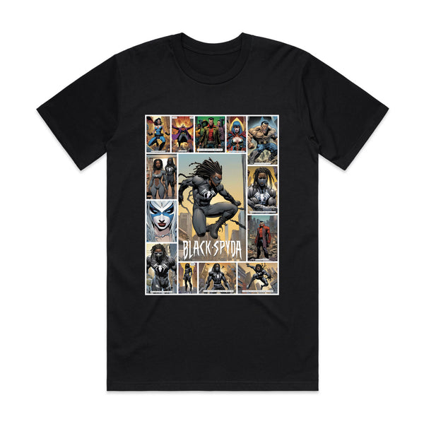 Black Spyda Origins Collage T-Shirt - Black