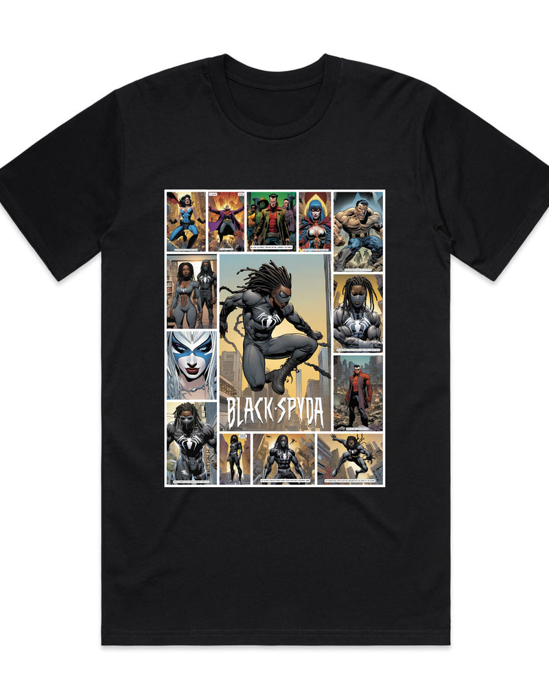 Black Spyda Origins Collage T-Shirt - Black