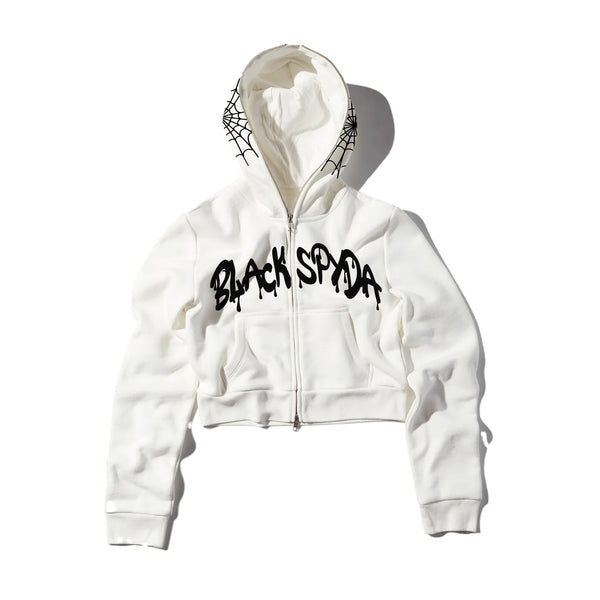 BLACK SPYDA CROPPED HOODIE