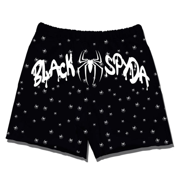 BLACK SPYDA ALL OVER SHORTS - BLACK